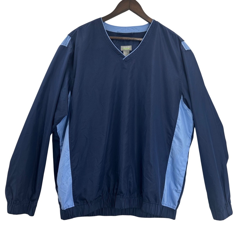 IZOD Golf Extreme Motion Pullover Jacket Men's Large Navy Blue Lightweight